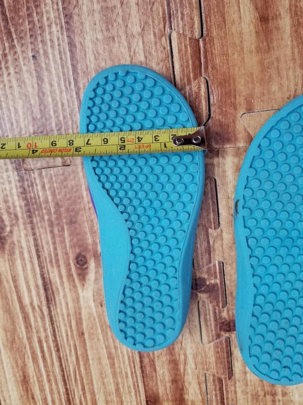 Disney Store Purple Teal Frozen Elsa & Anna Swim Shoes Girls Size 9 Floral